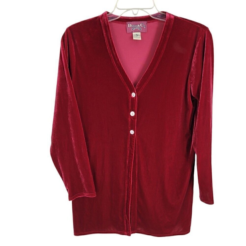 VTG Velvet Topper cardigan Jacket Small 3 button whimsigoth fairy grunge witchy